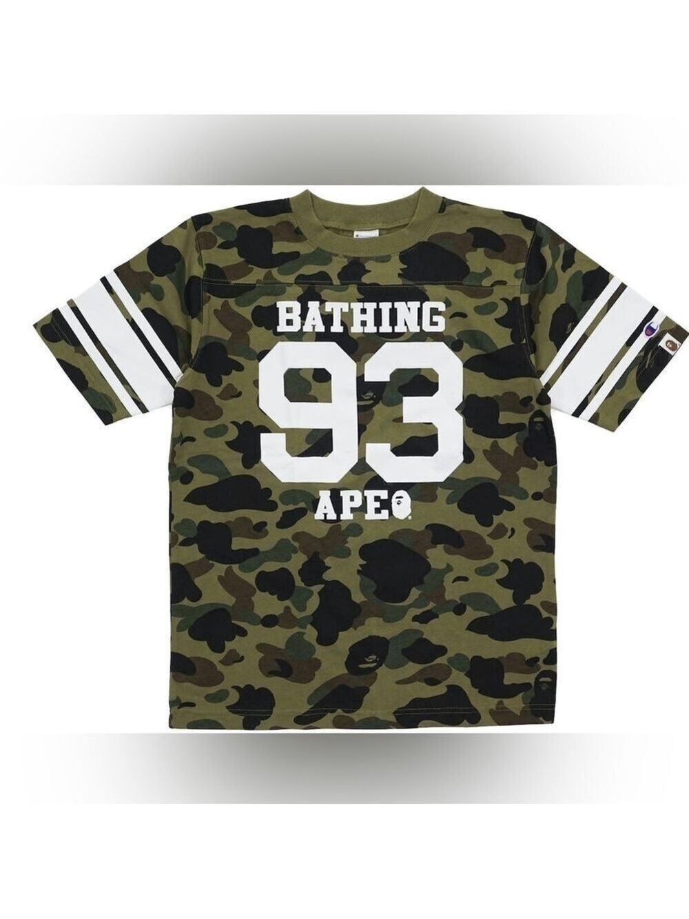 BAPE Bathing Ape x Champion 1st Camo Cotton Football Jersey Crewneck Tee
